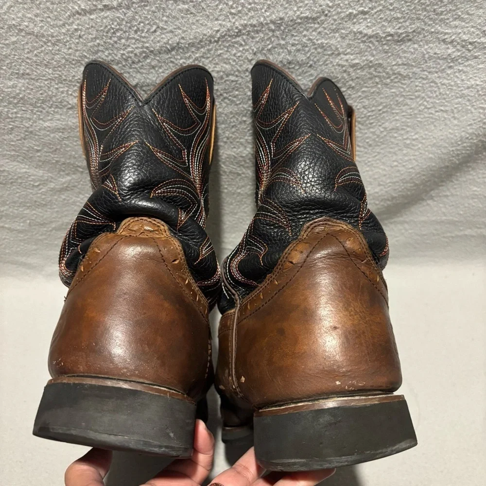 Justin Mens Brown Black Steel Toe Waterproof Boots Size 9.5D ASTM F2413-18
